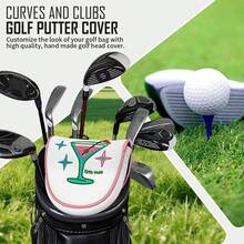 1pc DF3 Putter Head Cover With Juice Cup Pattern - Magnetic Closure PU Shell With Fluffy Lining And Cute Cartoon, For DF3 Putter Model - متعدد الألوان - مشاهدة 5