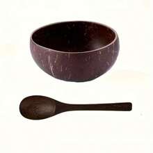 Bát vỏ dừa thủ công kèm thìa gỗ - Bộ đồ ăn sáng tạo cho bữa ăn nhẹ tại nhà, bữa sáng, salad, sữa chua và món tráng miệng. - Nhiều màu - Xem 11