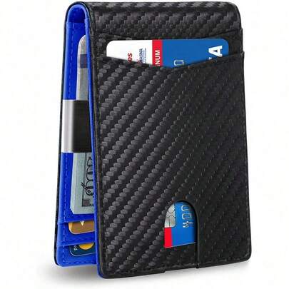 Rfid Carbon Fiber Luxury Men Wallets Money Bag Slim Thin Man Card Holder Wallet For Men Small Short Purse Male Vallet BillfoldLarge Capacity Multi-Card Slots,Business Casual Style,Birthday Gift,Graduation Gift,Father's Day Gift