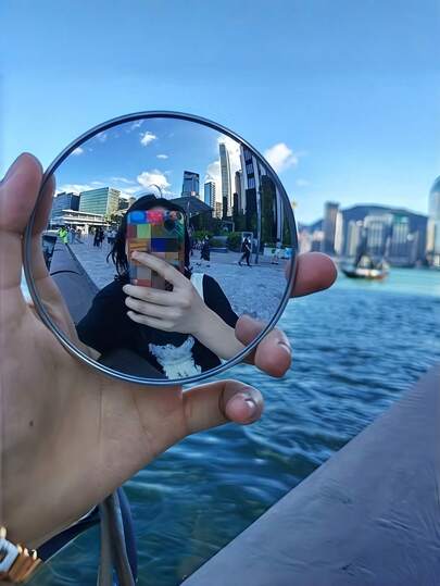 3pcs/1pc Travel Photography Tool - Small Round Mirror For Photo Taking And Selfie. One Side Is Convex Mirror For Selfie, The Other Side Is A Small Round Mirror For Recording Travel Footprints With Wide-Angle Reflection. A Handy Photography Accessory Suitable For Couples And Friends. The Convex Mirror Can Be Used For Wide-Angle Shooting. This Is An Essential Travel Gift Mirror Lens, Suitable For Giving To Friends. Selfie Accessory, Portable Accessory, Compact Design, High-Quality Reflection, Suitable For Content Creators.