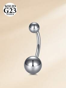 CIZME Anneau de nombril flottant en titane 14g G23 à dos plat, bijoux de piercing du nombril 6mm/8mm/10mm - Argent - Voir 8