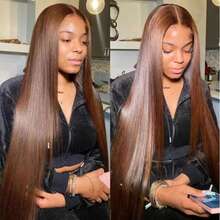 34 Inch Put On And Go 200% Density Glueless Long Straight 5*5 13*4 Lace Front Wigs Around Baby Hair - Brazilian Virgin Pre Ironing Pre Cutting Pre Pulling Lace Frontal Wigs Glueless - #4 Chocolate Brown Color - Pre-Plucked Human Frontal Hair Wigs Glueless Weaves Wigs For Women Daily Use Middle Part Wigs Frontal Glueless Wigs With Natural Hairline - HD Transparent Real Hair Lace Closure Wigs - Easily To Wear Natural Look For Women Blended Hair - Brown - View 10