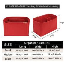 Felt Tote Bag Organizer Insert, Zipper Compartment Purse Organizer Liner Suitable For Luxury Handbags, High Quality Handbag Insert Organizer For Bags, Purse Organizer, Women Handbag, Handbag Storage Pouch - Multicolor - View 7