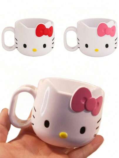SANRIO 1/2 chiếc cốc nhựa đa năng bền chắc, dễ thương, có thể dùng làm hộp đựng bàn chải đánh răng, cốc cà phê với họa tiết hoạt hình, phù hợp cho sử dụng hàng ngày và các hoạt động ngoài trời.