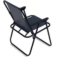 Folding Garden Chairs, Portable Outdoor/Indoor Seating With Armrests - Navy Blue - View 6