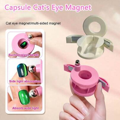 Dụng cụ tạo hiệu ứng mắt mèo tự động mới, không cần kỹ năng, nam châm cực mạnh tạo hiệu ứng mắt mèo tức thì với hạt thủy tinh phát sáng, dụng cụ làm móng nghệ thuật, dụng cụ làm móng, dụng cụ trang trí móng, móng giả acrylic tự làm, quà tặng làm đẹp cho phụ nữ.