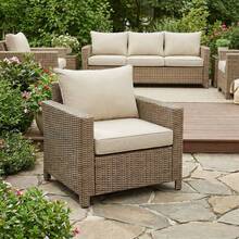 Outdoor Deep Seat Cushions Waterproof Patio Seat And Back Cushion Set, Fade-Resistant Seasonal Chair Cushion With Removable Cover For Dining Arm Chairs, Wicker Chairs And Garden Furniture Sofa Chair Cushion Set Decoration For Outdoor Garden, Deck, Porch, Patio Furniture - Màu trắng kem - Xem 9