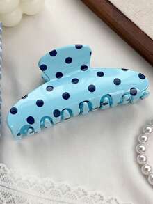 浅蓝色波点发夹，夏季沙滩风发饰，送给她和闺蜜的完美礼物，时尚女孩夏季沙滩发夹度假发夹 - 彩色 - 查看 5