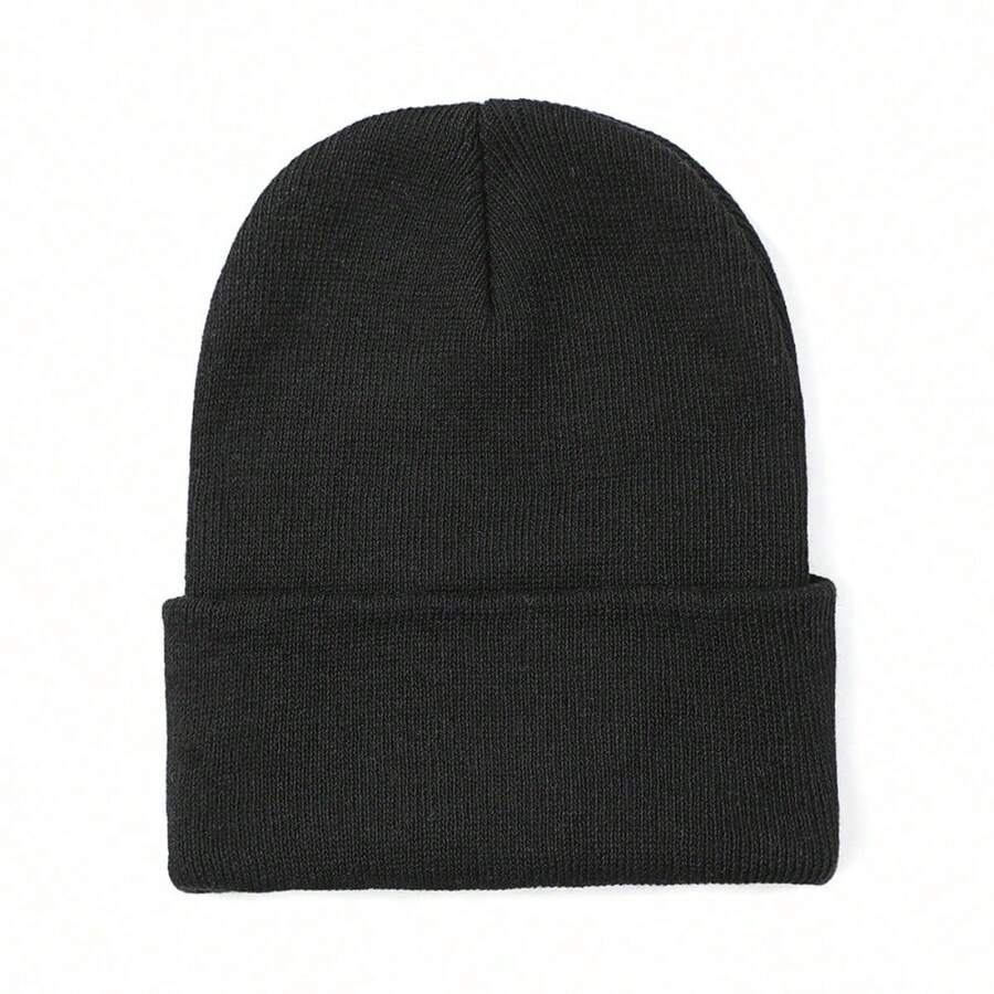 Cuffed Knit Beanie Hat For Men Women, Solid Color Winter Skull Cap, Stretchable Warm Knitted Hat With Folded Cuff, Basic Casual Beanies For Cold Weather, Multiple Colors Available – Unisex Winter Accessory - 紅色 - 查看 1