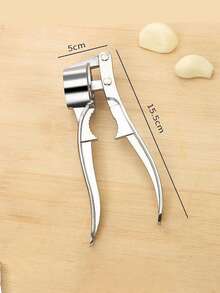 1pc Stainless Steel Manual 3-In-1 Garlic Press, Multifunctional Practical Kitchen Accessory, Includes Garlic Press, Nut Opener And Bottle Opener. Elegant Minimalist Design Perfectly Matches Artistic Wedding And Home Decor, An Essential Kitchen Tool For Daily Cooking And Home Beautification. - Multicolor - View 3