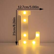 1件 21cm 家居裝飾 LED 發光字母燈，婚禮求婚生日派對裝飾字母數字燈，女孩房裝飾燈，室內裝飾 - 白色 - 查看 23