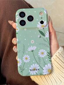 GIIPPA 1 pieza Funda para teléfono 17 Pro Max con base verde menta y diseño de margarita, adecuada para teléfonos 16 Pro Max, 15 Pro Max, 14 Pro Max, funda de teléfono coreana elegante e interesante, compatible con 11/12/13/14/15/29 Pro Max Plus, diseño elegante adecuado tanto para hombres como para mujeres, regalo ideal para la novia en Navidad, San Valentín, Pascua, temporada de bodas y cumpleaños, versión internacional, no la versión nacional - Multicolor - Ver 1