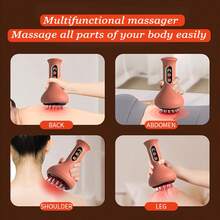 Lymphatic Massage Device & Anti-Fatigue Smart Tool, Comfortable Experience, Back Massager, Lymphatic Massager, Deep Tissue Massage, Smart Massage Tool, Portable USB Rechargeable Home Back & Waist Scraping Massage Device, Holiday Gift Massager With Modern Aesthetics, Durable Structure, Perfect Gift - Brown - View 5