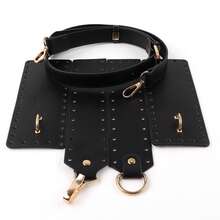 Bộ 5 món làm túi móc len, màu nâu/đen, khóa đôi bằng da PU + phần hông có vòm kim loại + dây đeo vai, túi móc len, túi đan, túi da PU tự làm, nguyên liệu làm ví, ví nữ tự làm, phụ kiện làm ví - B - Xem 11