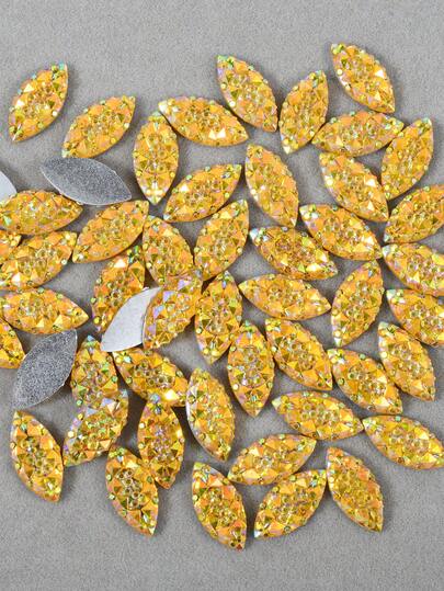 100 szt./opakowanie, 7*15 mm łezkowate kryształki żywiczne, wielokolorowe kryształki AB z płaskim spodem w kształcie ananasa, kryształki AB do dekoracji odzieży