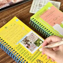 Un cuaderno de tapa dura con espiral y 80 páginas, en un estilo artístico, perfecto para tomar notas. Adecuado para uso diario, suministros de oficina, útiles escolares y arte creativo de la portada. - multicolor - Ver 7