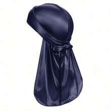 Men's Silk Durag, With Elastic Band - Solid Color Fashion Headwrap, Suitable For Casual, Comfortable, Sports And Outdoor Activities. Breathable And Soft, Unisex, Pirate Style Durag, Pirate Hat, Pirate Costume. - trắng - Xem 2