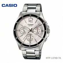 Đồng hồ nam Casio MTP-1374D bấm giờ, mặt số bạc, dây thép không gỉ, chống nước 50M, máy quartz. - Một cỡ - Xem 3