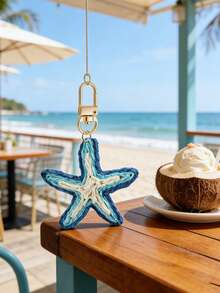 Ciondolo in paglia intrecciata dai colori vivaci, nuovo ciondolo a forma di stella marina in stile vacanza, ciondolo portachiavi a forma di stella marina dal temperamento elegante in colori chiari e scuri, adatto per vacanze al mare, viaggi in riva al mare, accessori a tema spiaggia e vacanza, elemento decorativo essenziale personalizzato per abbigliamento primaverile ed estivo - Multicolore - Visualizzare 9