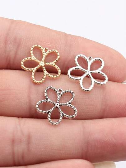 20 chiếc mặt dây chuyền hình hoa rỗng 16x16mm dùng để làm trang sức DIY, vòng cổ, móc khóa, dây điện thoại, vòng tay, phụ kiện làm đồ thủ công mỹ nghệ.