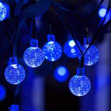 1 PC [Solar LED String Lights] Solar Powered LED String Lights, 20 LED Beads, 196.85" Bubble Globe Fairy Lights, Outdoor, For Garden Patio Decor, With Solar Battery Nickel Technology - Solar Bubble Ball - View 15