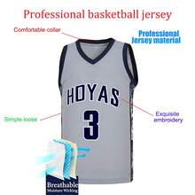 MEAN MACHINE No.3 Basketball Jersey, Embroidered Letter Retro Sports Tank Top, Fan Gift - Grey - View 3