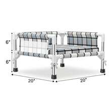 Cama elevada elevada para perros cuna elevada con barandilla y alfombrilla de cojín al aire última intervensión cama para mascotas patas antideslizantes para interiores y exteriores - Cojines - Ver 4