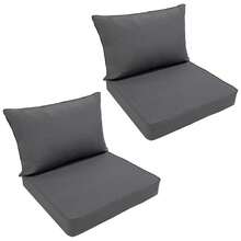 Outdoor Seat Cushion Set Waterproof & Fade-Resistant Patio Chair Cushions With Removable Cover, Deep Seat & Back Cushion Outdoor Patio Furniture Non-Slip Straps & Handle For Garden, Deck, Porch, Sofa Chair Cushion Set - 灰色 - 查看 9