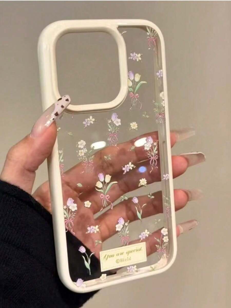 Ốp lưng điện thoại trong suốt họa tiết hoa tulip, tương thích với iPhone 17/16/15/14/13/12 Pro Max Plus/11, kiểu dáng thời trang, chống sốc, đóng gói quà tặng. - hoa tulip - Xem 1