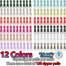 120pcs Vibrant Zinc Alloy Zipper Pulls - Sturdy Metal Slider Tabs For DIY Jewelry Making & Crafts - 12 Colors / 10 Pieces Per Color - View 11
