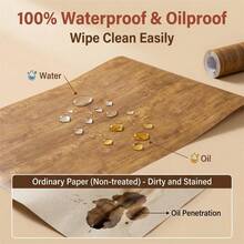 1 Rolo de Papel de Parede Autoadesivo em PVC Impermeável e Resistente a Óleo, Estilo Vintage Europeu, com Textura de Madeira, Ideal para Decoração de Casa, Quarto, Guarda-Roupa, Armário de Cozinha, Escritório e Renovação de Móveis. - marrom - Ver 7