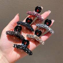 1/6pcs Rhinestone Letter Hair Clips, Small Elegant Hair Claw Hairpins For Women - Multicolor - View 15