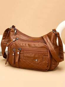 男士新款斜挎包，时尚百搭，适合日常通勤，多层肩包 - 彩色 - 查看 5