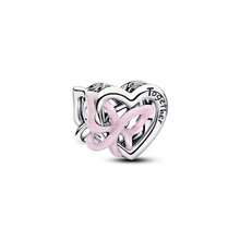 Novo Charm de Prata 925 DIY Acessórios de Contas em Forma de Coração e Maçã para Combinar com Joias de Corrente de Osso de Cobra - Estilo 2 - Visão 4