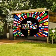 2026 World Cup,Cup, Football, Flag, Mascot  Pattern 2D Flat Tapestry Wall Hanging Fabric .Background Decoration For Wall Fabric, Garden Flags, As Birthday Gifts, Gift Room Banners, Wall Banners, University Dormitory Decoration, Outdoor, Graduation,Family, Wedding, Suitable For All Seasons' Wall Fabric, Washable, Machine Washable, Lightweight, Comfortable. Unique Design, Suitable For His Peach-Colored Cotton Fabric, Suitable For Her Personalized Ideal Decorative Gifts, Suitable For Her, Him, Family, Mother, Lover, Daughter, Son, Friends, Classmates. Perfect For Camping, Traveling, Home Life, Daily Life, Office Decoration, Birthday, Anniversary, Valentine's Day, Thanksgiving, Christmas, Halloween, Mother's Day, Father's Day,Graduation,Bedroom Decoration, Wall Art Posters, Home Decor, Wedding, Easter, New Year Gifts, Car, Bedroom, Living Room, Office, Outdoor Camping, Beach, Outdoor Flag Wall Tapestry,Yoga Party, As Background Wall Decoration Tapestry. - 彩色 - 查看 4