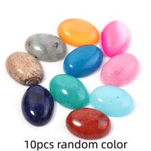 5-10pcs Assorted Oval Semi-Precious Glass Stones, Polished Finish, Jewelry Making & Home Decor Accents, Multicolor - Randomly Mix Colors - View 13