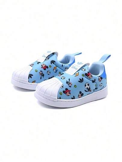  Giày thể thao Adidas SUPERSTAR 360 cho trẻ nhỏ, đế mềm chống trơn trượt, màu trắng cổ điển dành cho bé trai và bé gái.