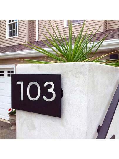 1 Stück 20 cm Outdoor Geprägtes Silber Hausnummer Feder, Essenziell für Hausaufwertung, Große bemalte Ziffern Adressplakette geeignet für Haustüren, Bauernhäuser, Straßen, Geprägter eingelegter Hausnummer Dekor, Oster Heimdekoration, Muttertags Geschenk, Frühlings Renovierung Muss-haben, Hinterhof Aufwertungs-Set