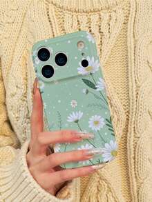 GIIPPA 1 pieza Funda para teléfono 17 Pro Max con base verde menta y diseño de margarita, adecuada para teléfonos 16 Pro Max, 15 Pro Max, 14 Pro Max, funda de teléfono coreana elegante e interesante, compatible con 11/12/13/14/15/29 Pro Max Plus, diseño elegante adecuado tanto para hombres como para mujeres, regalo ideal para la novia en Navidad, San Valentín, Pascua, temporada de bodas y cumpleaños, versión internacional, no la versión nacional - Multicolor - Ver 4