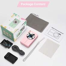 Nicamery New 44MP Digital Camera, Suitable For Photography With Auto Focus, 16X Digital Zoom 1080P FHD Vlogging Video Recording, Portable Compact Camera With 2 Batteries And Battery Charger (Plug Not Included) - Pink - View 10