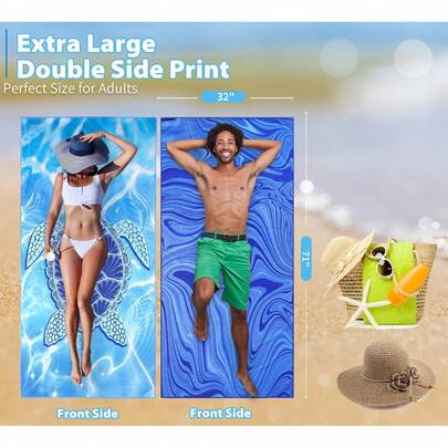 Includes 4 Oversized Beach Towels Measuring 71"X32" (180x81cm), Ideal For Family, Friends, And Multiple Uses At The Beach, Pool, Travel, Or Outdoor Activities.
