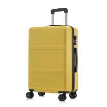 YONSLY Hard Shell Suitcase 16/20/24/28 Inches With 4 Wheels 360° Combination Lock Soft Rubber Handle Mesh Pocket Lightweight Suitcase For School - 黃色 - 查看 11
