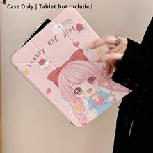 1pc Cute Girl Pattern Acrylic Crystal Tablet Case With Stand, Compatible With Samsung A9/A9+/S9/S9FE/A11/A11+/S11/S10 FE/S10 FE+/S10 Lite, A16 2025, Air 11/13, M3 2025, Mini 7 A17, Pro 2024, Air 11/13, M2 2024, Pro 11/13, M4 2024, Pro 12.9, 7/8/9 Gen, 10.2, 10 Gen, 10.9, Air 4/5/6/7/8, 10.9, Pro 11, 4/5/6 Gen, Mini 6, Se 11, Honor, Matepad Se 11, - Multicolor - View 7