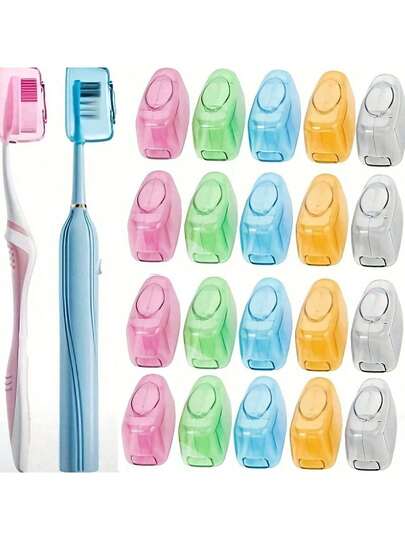 10pcs Toothbrush Head Protector Cases, Portable Travel Toothbrush Holders, Toothbrush Caps And Covers, Travel Essentials, Travel Accessories, Portable Toothbrush Sleeve Protectors, Toothbrush Head Travel Hiking Camping Covers, Bathroom Accessories For Home, Business Travel, Daily Use And Outdoor Travel, Valentine's Day, Mother's Day, Christmas Gifts (Random Colors)