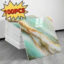 50pcs/100pcs Seasonal Pattern Self-Adhesive Wall Stickers, Vinyl DIY Tile Decals For Kitchen, Bathroom, Living Room Wall Renovation - 100 Pieces - View 8