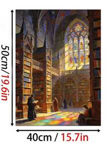 城镇花园建筑市场 5D DIY 数字油画工艺品，成人家居装饰，40x50厘米/16x20英寸，节日礼物 - 40*50厘米 - 查看 4