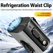 1pc Portable Mini Fan With High-Speed Ice Cooling Function For Waist, 100-Level Stepless Adjustment, USB Rechargeable, Hands-Free Clip Design, Made Of And Durable ABS Material, Perfect For Construction And Camping - Multicolor - View 5