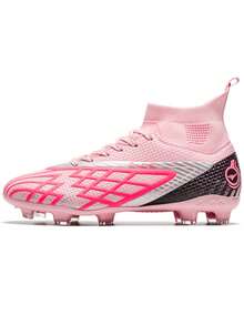 青少年长钉足球鞋，成人适用，训练比赛两相宜，耐磨防滑，专业运动鞋 - 粉色 - 查看 18