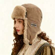 Mũ trùm tai unisex 2026 chống gió ấm áp, chất liệu lông cừu dày dặn, thích hợp cho trượt tuyết, hoạt động ngoài trời, giữ ấm cổ, đi xe đạp, phiên bản Ngày Valentine. - Nhiều màu - Xem 1