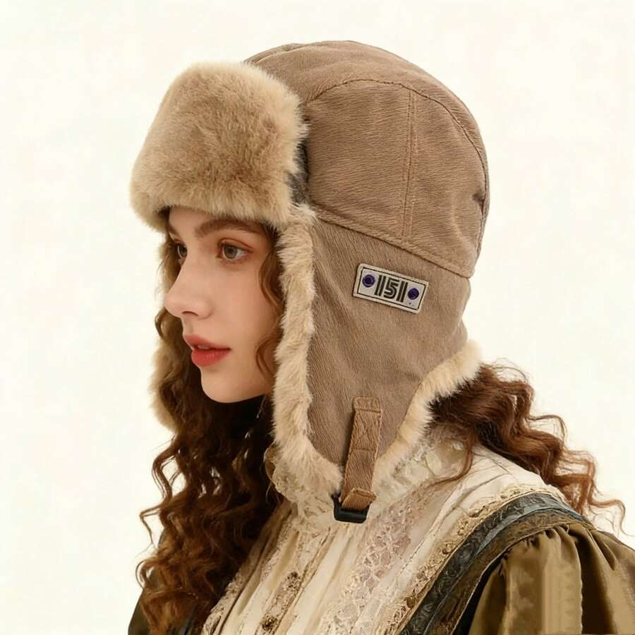 Mũ trùm tai unisex 2026 chống gió ấm áp, chất liệu lông cừu dày dặn, thích hợp cho trượt tuyết, hoạt động ngoài trời, giữ ấm cổ, đi xe đạp, phiên bản Ngày Valentine. - Nhiều màu - Xem 1